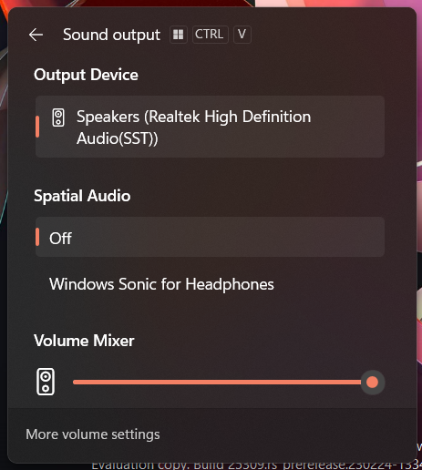 Volume Mixer in the Quick Settings